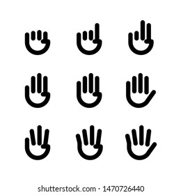 hand gestures. line icons set. Flat style vector icons, emblem, symbol For Your Design