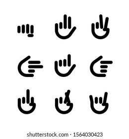 hand gestures. line icons set. Flat style vector icons, emblem, symbol For Your Design
