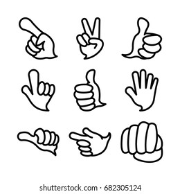hand gestures. line icons set. Flat style vector icons, emblem, symbol For Your Design