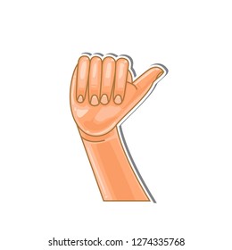 Hand gestures. Numbers.Finger language. Hand gestures illustration. Human vector gestures. White background.
