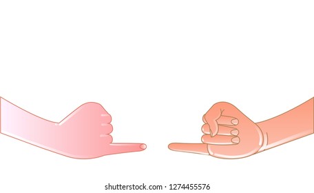 Hand gestures. Numbers.Finger language. Hand gestures illustration. Human vector gestures.Express joy.Be friendly. stability.White background.