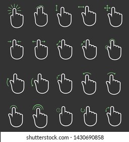 Hand Gestures Pixel Perfect for Web Graphics and Apps. Simple Minimal Pictogram - Vector