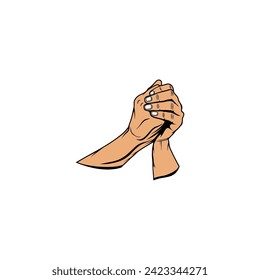 hand gestures of prayer or anxiety vector illustration