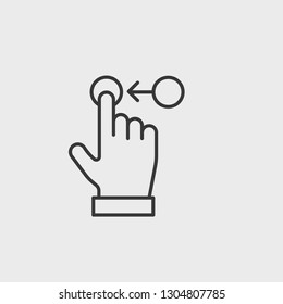 Hand gestures, screen touch, finger swipe, hand slide, up, down, left, right moving modern simple clear flat outline vector icon