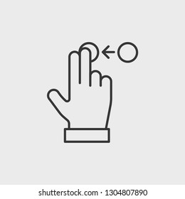 Hand gestures, screen touch, finger swipe, hand slide, left, right, up, down, move modern simple clear flat outline vector icon