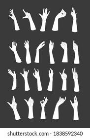 
Gestos manuales. conjunto de 22 ilustraciones.