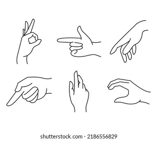 Handgesten-Set-Illustration