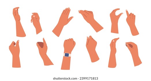 Hand Gestures Set. Nonverbal Communication, Used To Convey Messages, Express Emotions, Or Emphasize Spoken Words