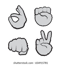 Gestos de mano Establecer la Ilustración de vectores de colección de iconos de movimiento de personas