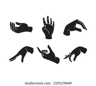 ilustración vectorial de conjunto de gestos de mano