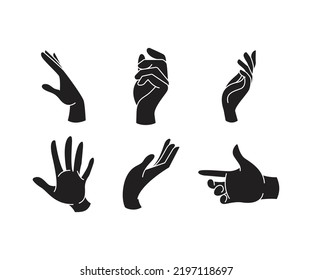 hand gestures set vector illustration