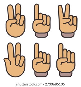 Hand gestures showing numbers vector