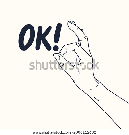 Hand gestures. The hand shows the OK gesture.