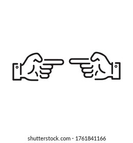  Hand gestures and sign language isolated . Vector illustration of human hands.