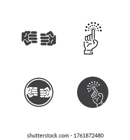  Hand gestures and sign language isolated . Vector illustration of human hands.
