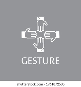  Hand gestures and sign language isolated . Vector illustration of human hands.