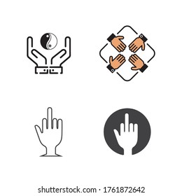  Gestos manuales y lenguaje de signos aislados . Ilustración vectorial de las manos humanas.