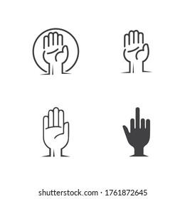  Hand gestures and sign language isolated . Vector illustration of human hands.