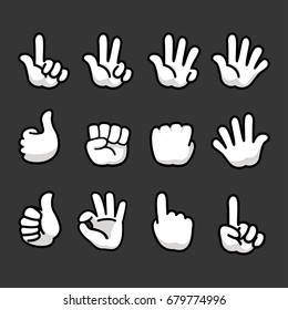 hand gestures and sign number with finger illustration vector