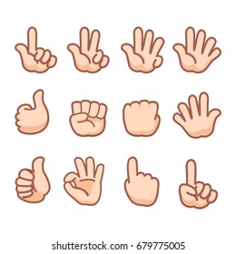 hand gestures and sign number with finger illustration vector