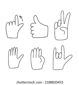 Hand gestures sign for smartphone touch technology, people connection. Vector illustration 