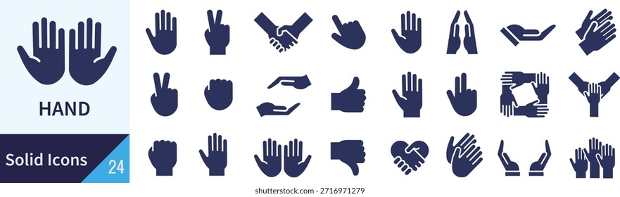 Conjunto de iconos de silueta de gestos de mano (Vector)