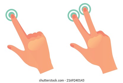 Hand gestures for smartphone isolated set. Vector cartoon design element illustration
