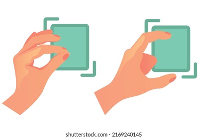 Hand gestures for smartphone isolated set. Vector cartoon design element illustration