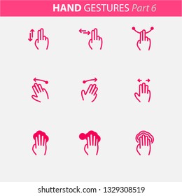 Hand gestures theme icon with line style
