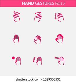 Hand gestures theme icon with line style