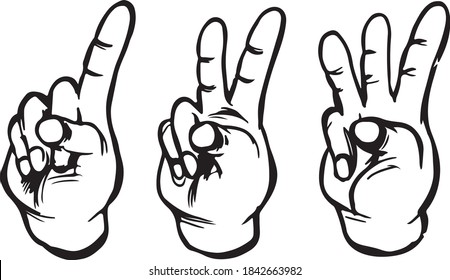 hand gestures in vector format 
