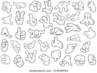 Hand Gestures - Vector Illustration