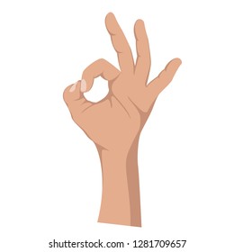 hand gestures , vector illustration ,flat style ,profile