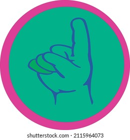 Hand gestures. Vector illustration gesture hand number one 