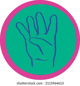 Hand gestures. Vector illustration gesture hand number four