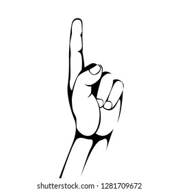 hand gestures , vector illustration , lining draw ,profile
