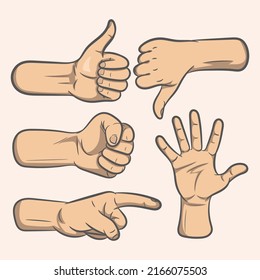 Handgesten. Vektorgrafik-Set EPS10