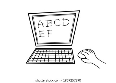 Hand gestures working on the computer screen and the keyboard
