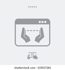 Hand gesturing for computer measures - Vector flat icon