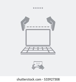 Hand gesturing for computer measures - Vector flat icon