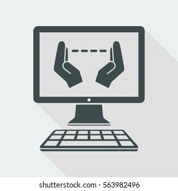 Hand gesturing for computer measures - Vector flat icon