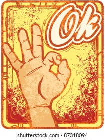 hand  gesturing. showing sign ok (okay). vector.