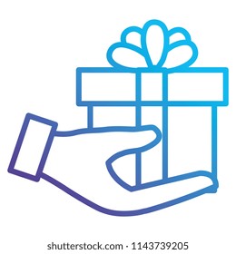 hand with gift box present