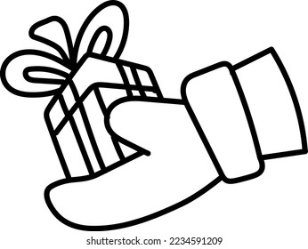 Hand and gift hand drawn icon vector design