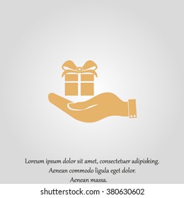 Hand and gift icon