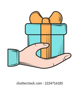con icono de regalo aislado