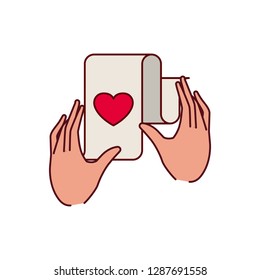 hand with gift list isolated icon