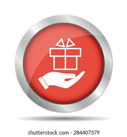 hand and gift vector icon. EPS 10