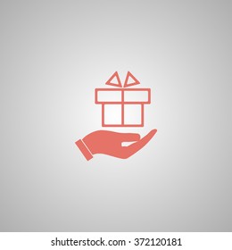 hand and gift vector icon. EPS 10