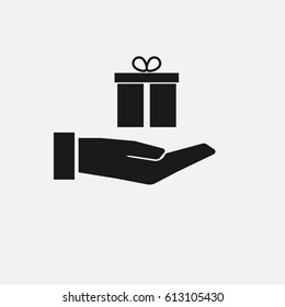 Hand and gifts icon Vector